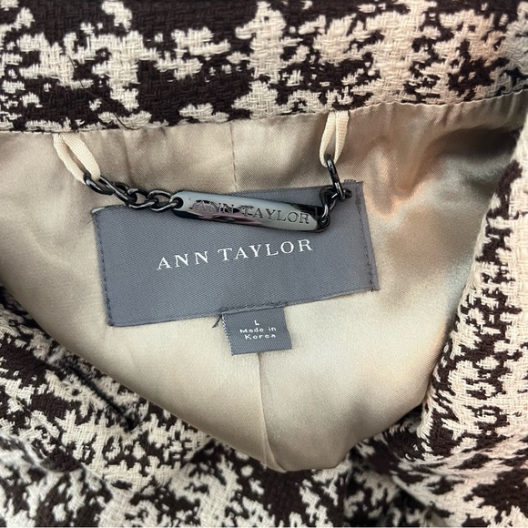 Ann Taylor Coat Plaid Jacket Collared Tweed - Picture 14 of 15